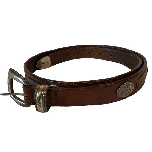 Brown Western Style Latigo Leather Belt Size 36 - Picture 1 of 10